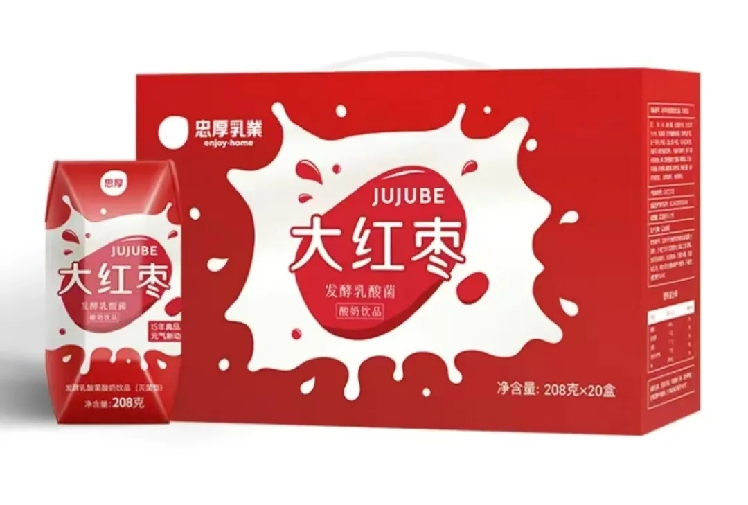 忠厚乳业大红枣发酵乳酸菌酸奶饮品介绍