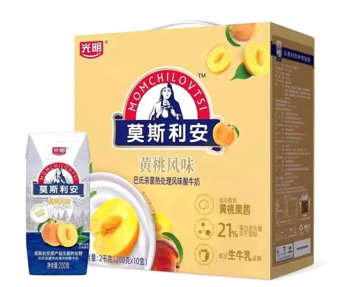 光明莫斯利安黄桃风味酸牛奶介绍